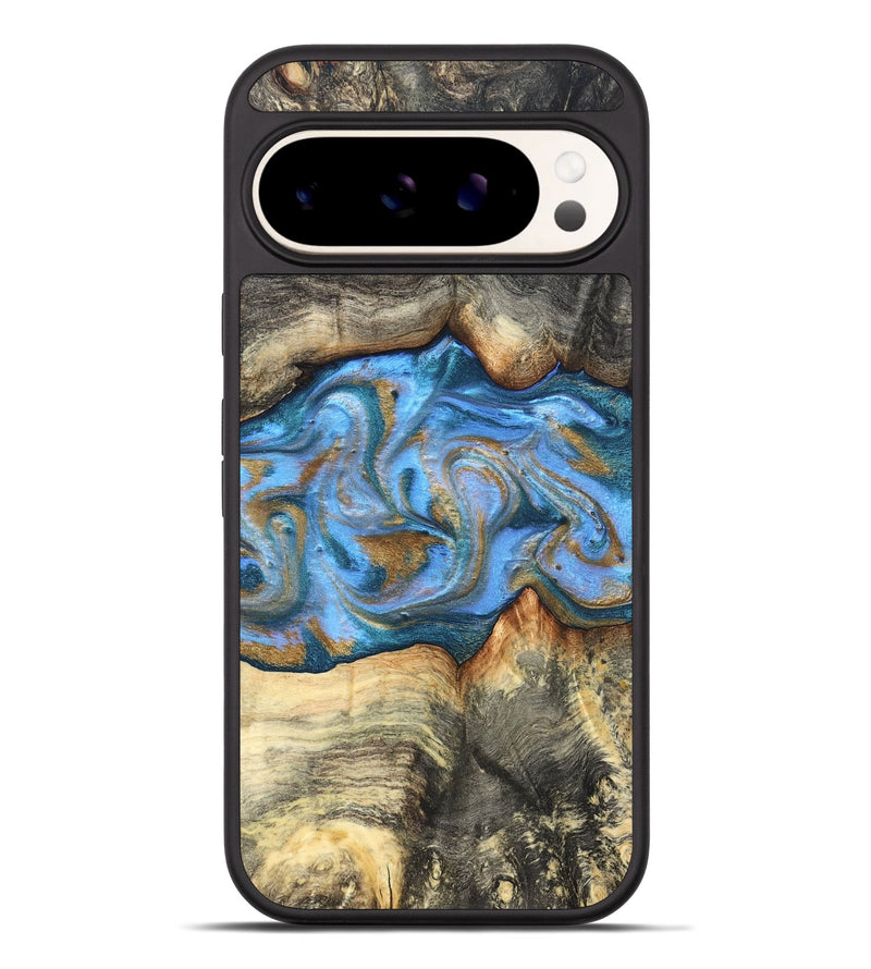 Pixel 9 Pro XL Wood Phone Case - Jaimie (Teal & Gold, 827507)
