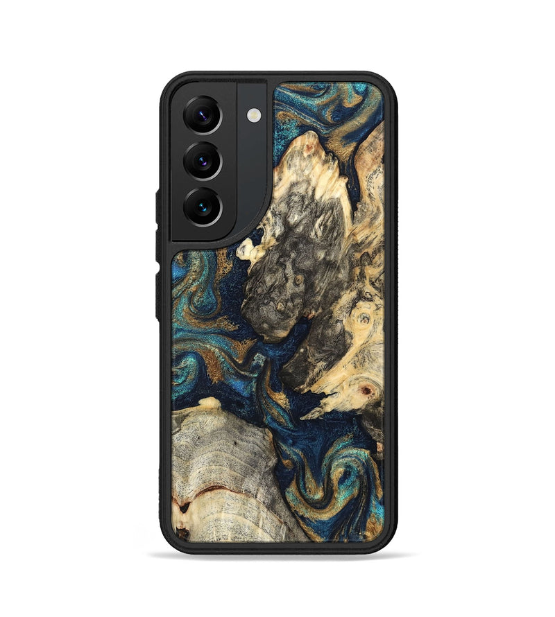 Galaxy S22 Wood Phone Case - Leander (Teal & Gold, 827508)