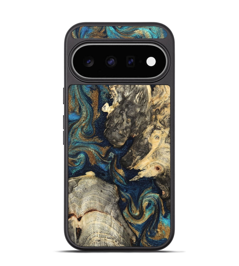 Pixel 11 Wood Phone Case - Leander (Teal & Gold, 827508)