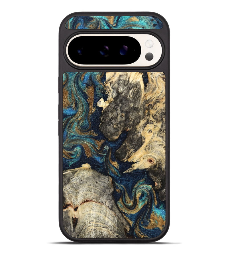 Pixel 9 Pro XL Wood Phone Case - Leander (Teal & Gold, 827508)