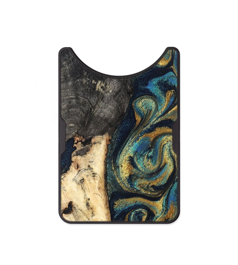 Alloy Wood Wallet - Edward (Teal & Gold, 827509)