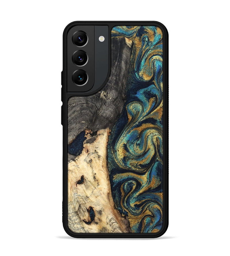 Galaxy S22 Plus Wood Phone Case - Edward (Teal & Gold, 827509)