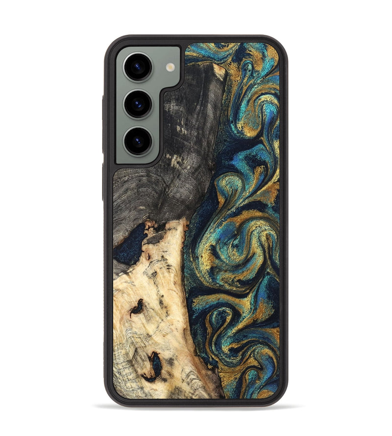Galaxy S23 Plus Wood Phone Case - Edward (Teal & Gold, 827509)