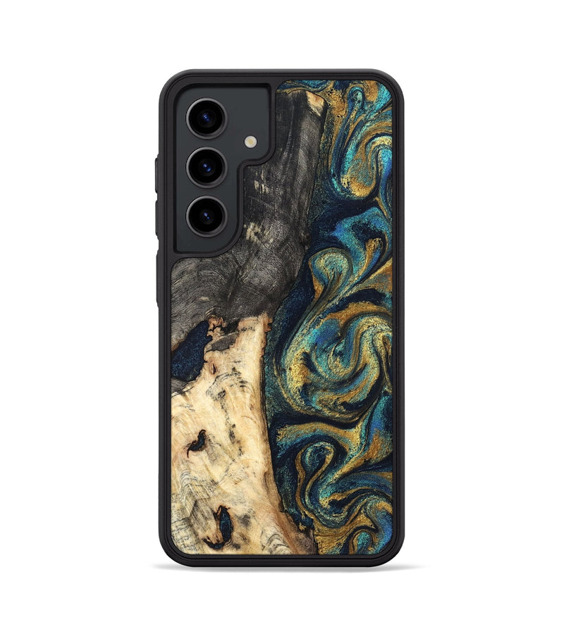 Galaxy S24 Wood Phone Case - Edward (Teal & Gold, 827509)