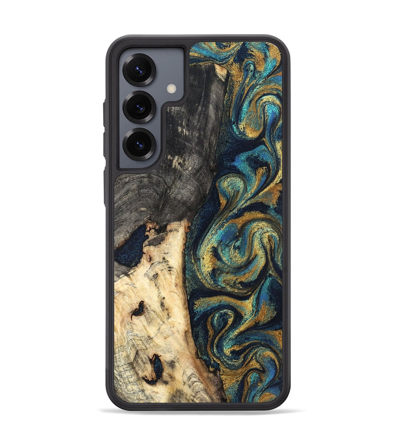 Galaxy S25 Plus Wood Phone Case - Edward (Teal & Gold, 827509)