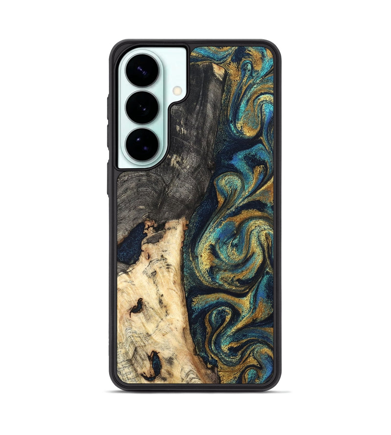 Galaxy S26 Plus Wood Phone Case - Edward (Teal & Gold, 827509)