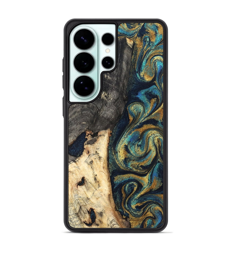 Galaxy S26 Ultra Wood Phone Case - Edward (Teal & Gold, 827509)