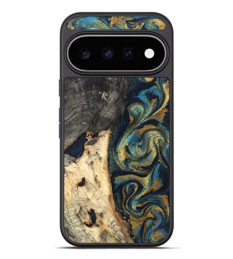 Pixel 11 Pro XL Wood Phone Case - Edward (Teal & Gold, 827509)