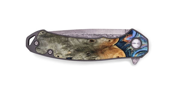EDC Wood Pocket Knife - Loy (Teal & Gold, 827511)