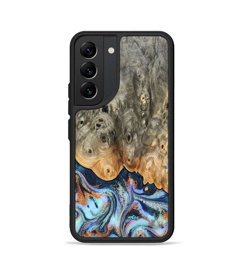 Galaxy S22 Wood Phone Case - Loy (Teal & Gold, 827511)
