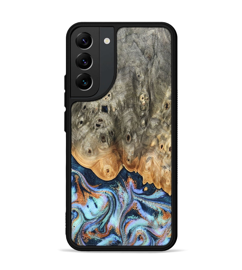 Galaxy S22 Plus Wood Phone Case - Loy (Teal & Gold, 827511)