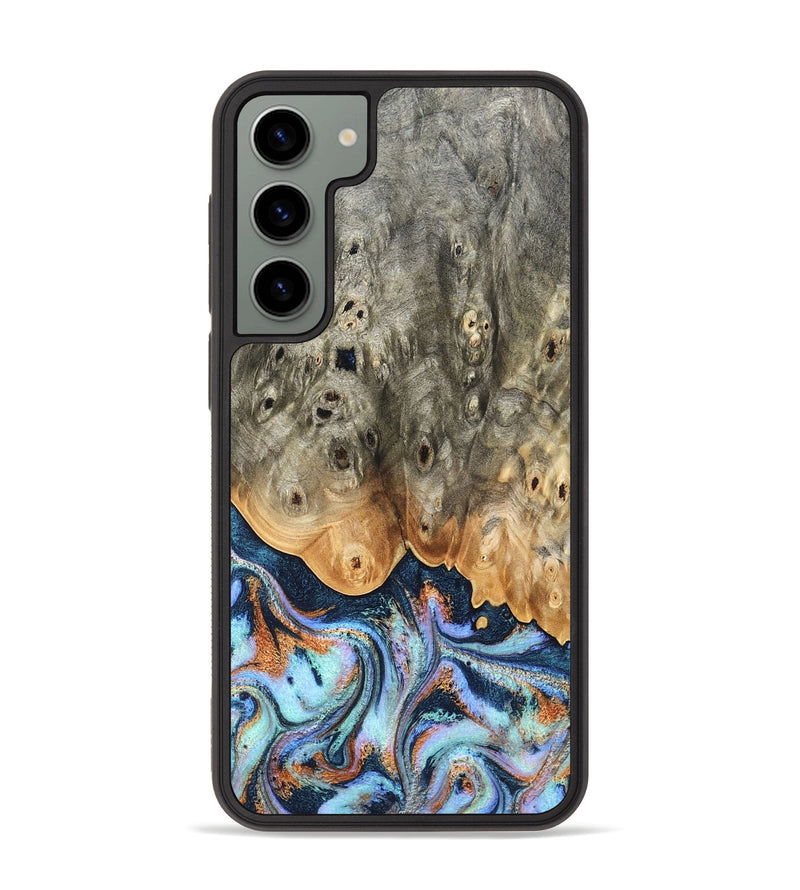 Galaxy S23 Plus Wood Phone Case - Loy (Teal & Gold, 827511)