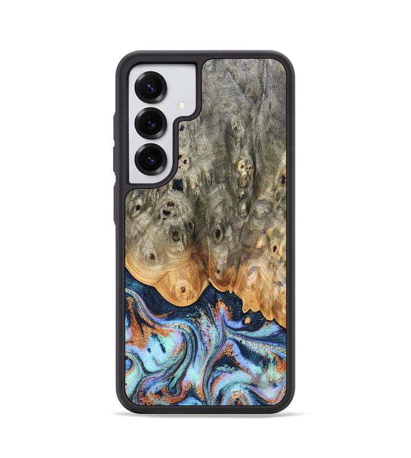 Galaxy S25 Wood Phone Case - Loy (Teal & Gold, 827511)