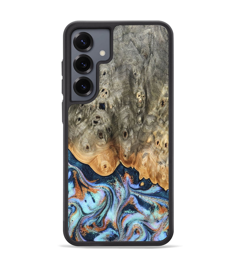 Galaxy S25 Plus Wood Phone Case - Loy (Teal & Gold, 827511)