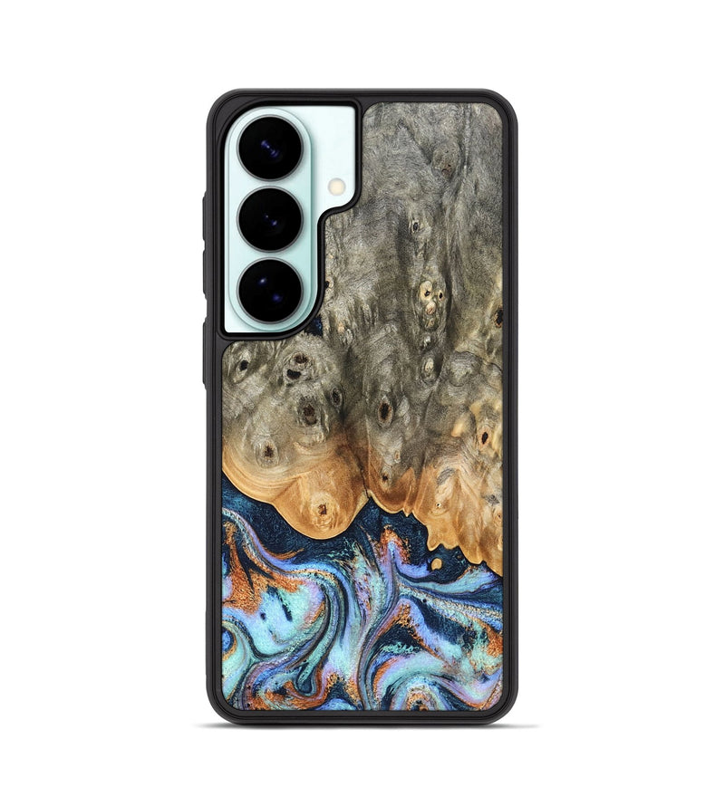Galaxy S26 Wood Phone Case - Loy (Teal & Gold, 827511)