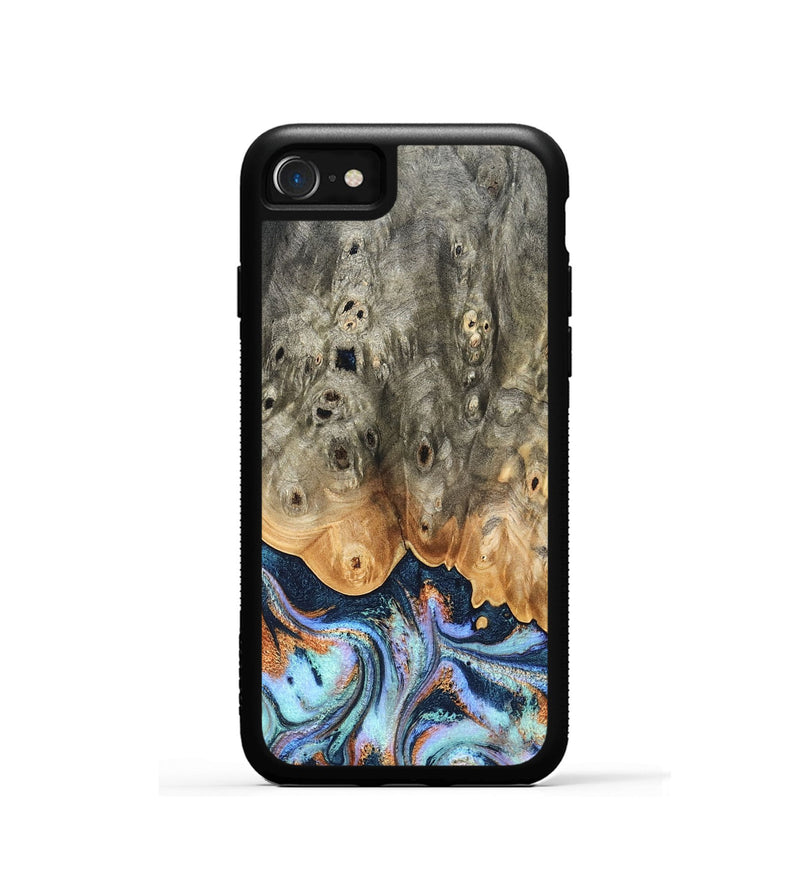 iPhone SE Wood Phone Case - Loy (Teal & Gold, 827511)