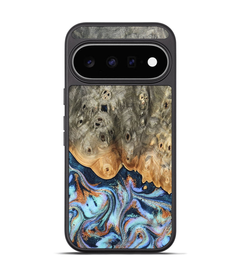 Pixel 11 Wood Phone Case - Loy (Teal & Gold, 827511)