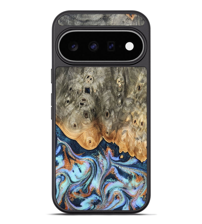 Pixel 11 Pro XL Wood Phone Case - Loy (Teal & Gold, 827511)
