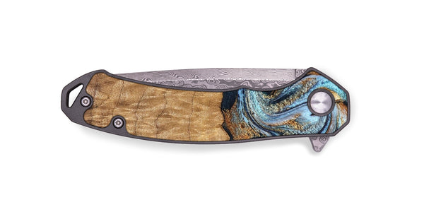 EDC Wood Pocket Knife - Admiral (Teal & Gold, 827512)