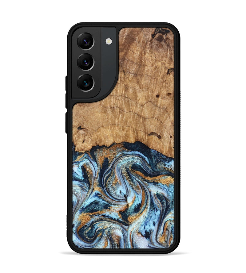 Galaxy S22 Plus Wood Phone Case - Admiral (Teal & Gold, 827512)