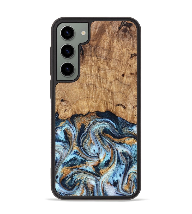 Galaxy S23 Plus Wood Phone Case - Admiral (Teal & Gold, 827512)