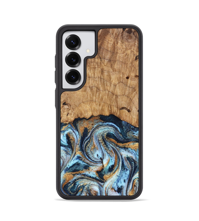 Galaxy S25 Wood Phone Case - Admiral (Teal & Gold, 827512)