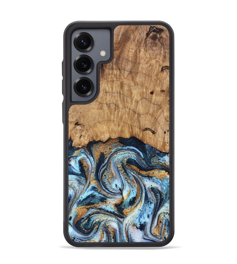 Galaxy S25 Plus Wood Phone Case - Admiral (Teal & Gold, 827512)