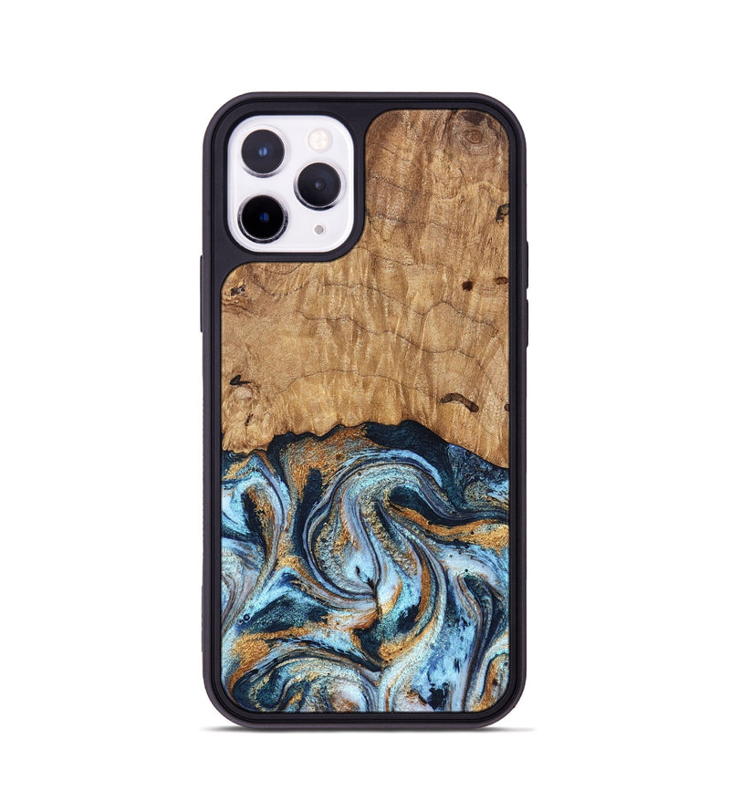 iPhone 11 Pro Wood Phone Case - Admiral (Teal & Gold, 827512)