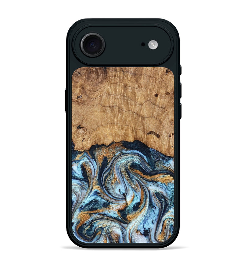 iPhone 17 Air Wood Phone Case - Admiral (Teal & Gold, 827512)