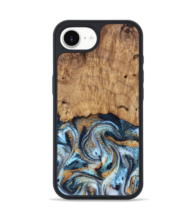 iPhone 17e Wood Phone Case - Admiral (Teal & Gold, 827512)