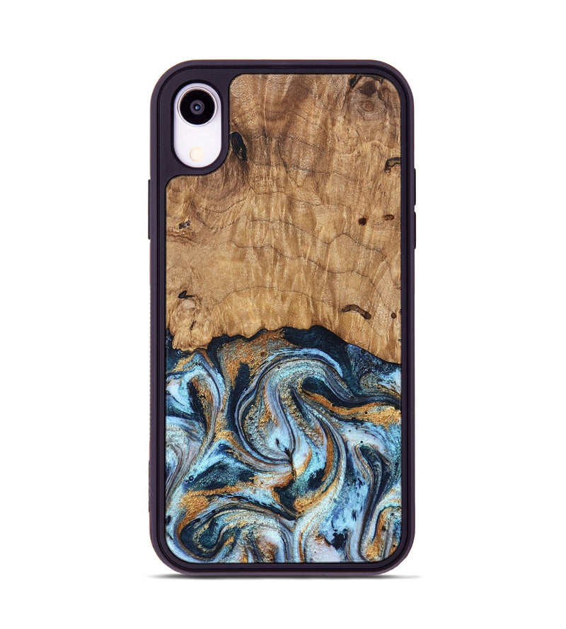 iPhone Xr Wood Phone Case - Admiral (Teal & Gold, 827512)