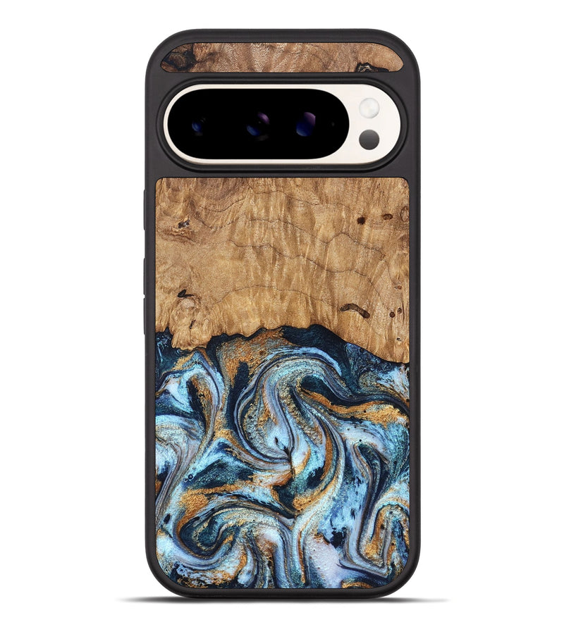 Pixel 10 Pro XL Wood Phone Case - Admiral (Teal & Gold, 827512)