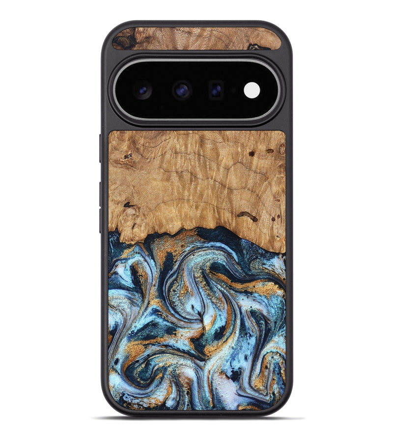 Pixel 11 Pro XL Wood Phone Case - Admiral (Teal & Gold, 827512)