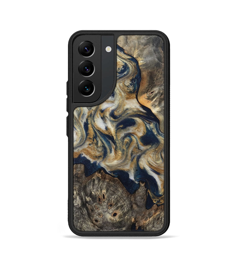 Galaxy S22 Wood Phone Case - Zuri (Teal & Gold, 827513)