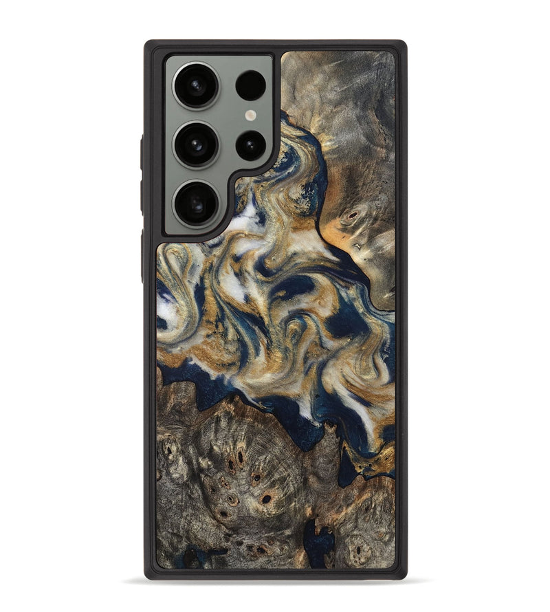 Galaxy S23 Ultra Wood Phone Case - Zuri (Teal & Gold, 827513)