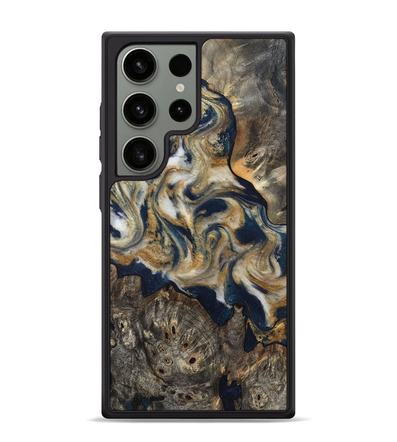 Galaxy S24 Ultra Wood Phone Case - Zuri (Teal & Gold, 827513)
