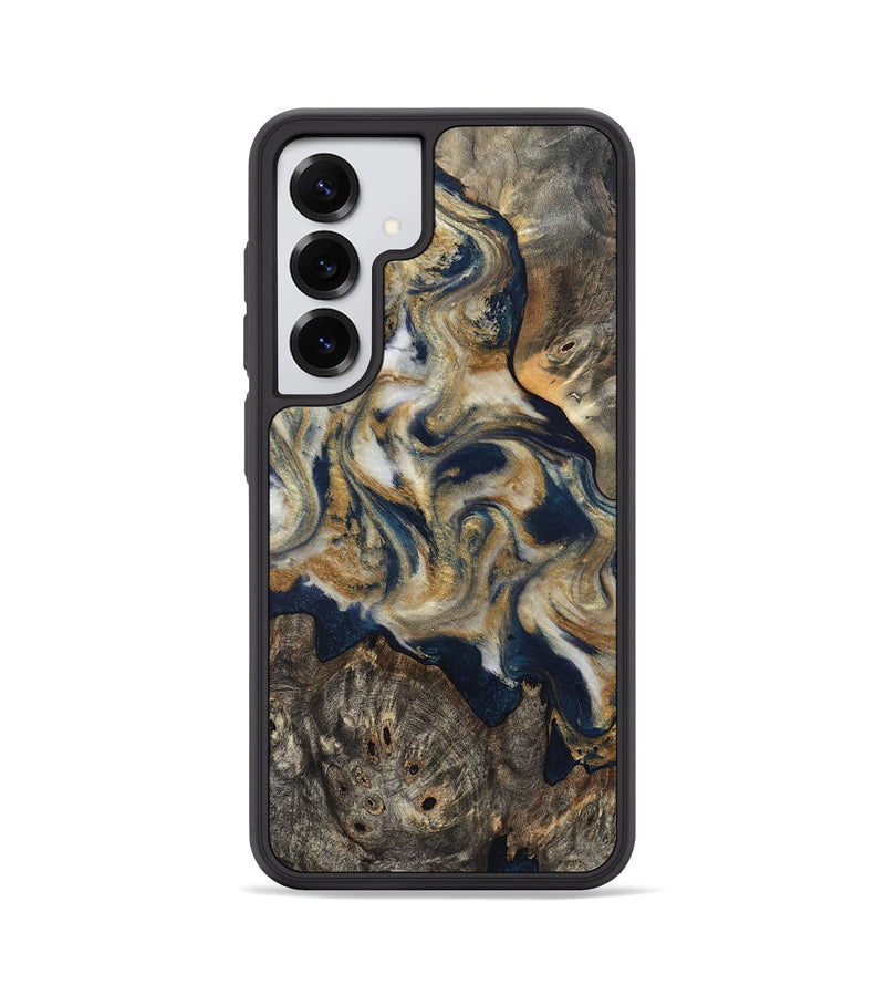Galaxy S25 Wood Phone Case - Zuri (Teal & Gold, 827513)