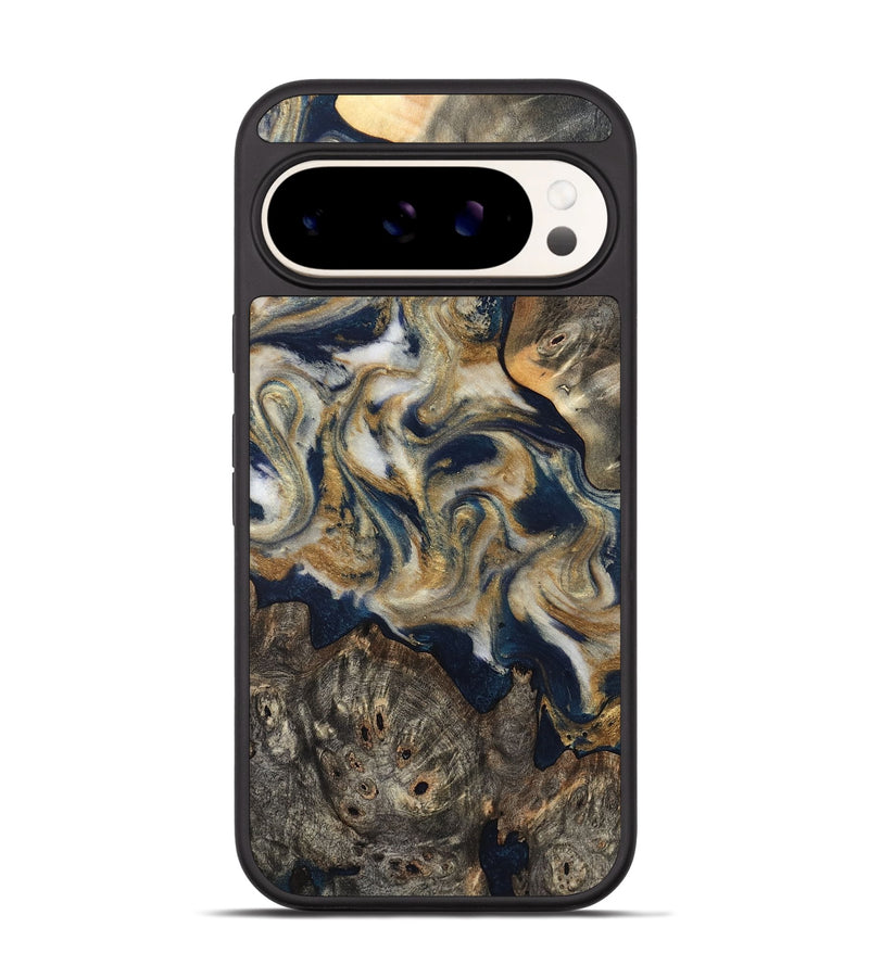 Pixel 9 Pro Wood Phone Case - Zuri (Teal & Gold, 827513)