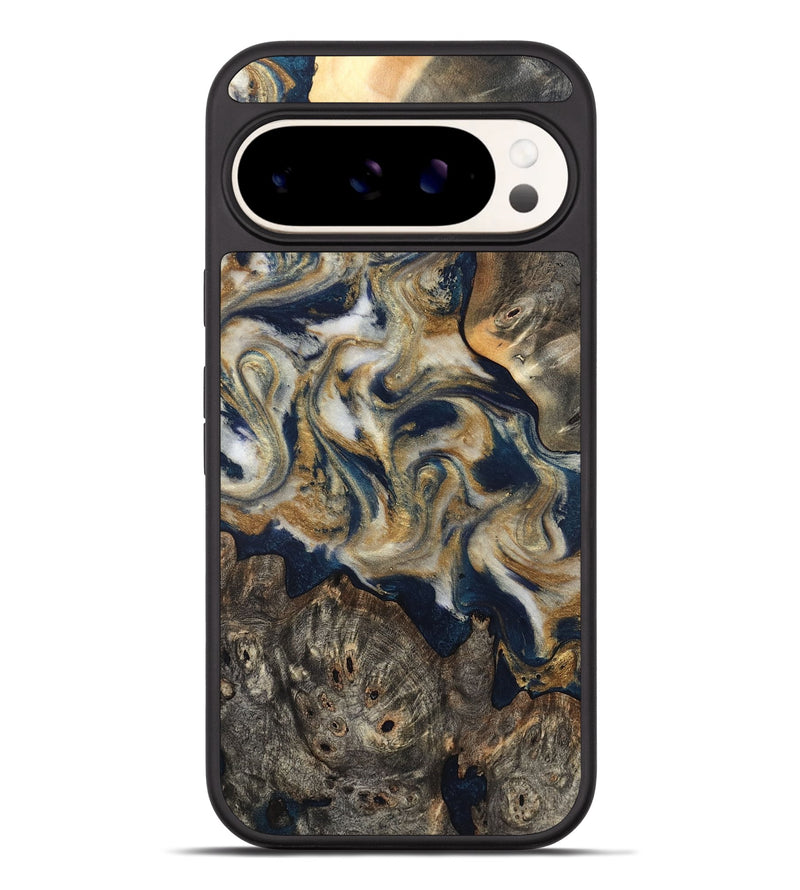 Pixel 9 Pro XL Wood Phone Case - Zuri (Teal & Gold, 827513)