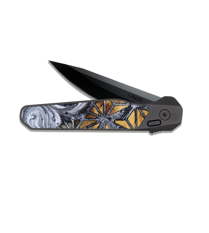 EDC Dark Slate Wood Pocket Knife - Cristy (Pattern, 827515)