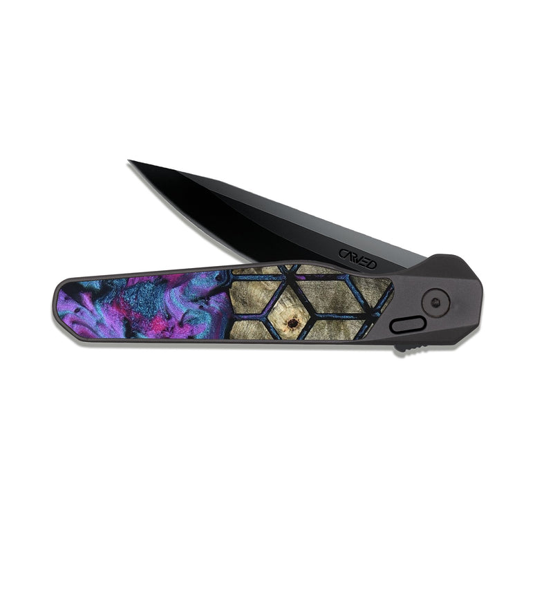 EDC Dark Slate Wood Pocket Knife - Cherish (Pattern, 827520)