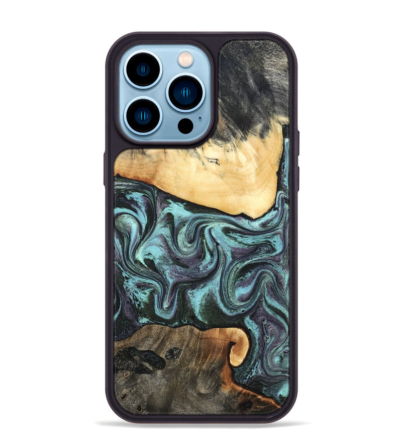 iPhone 14 Pro Max Wood Phone Case - Lenora (Green, 827522)