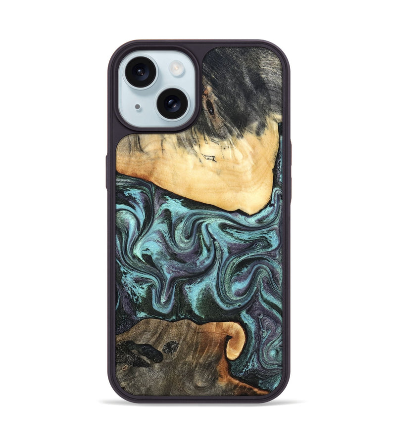 iPhone 15 Wood Phone Case - Lenora (Green, 827522)