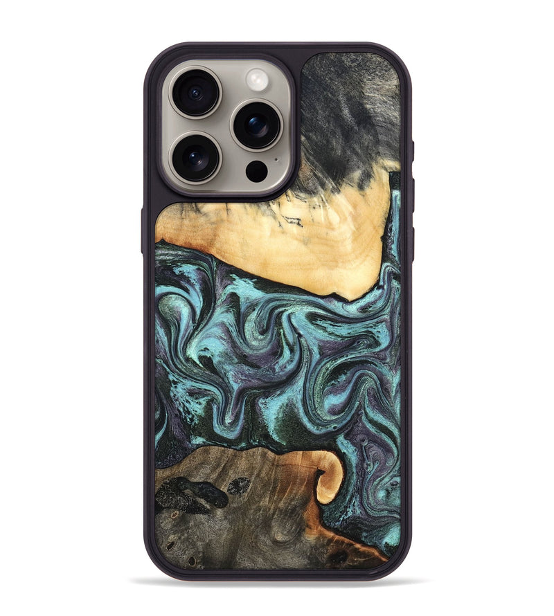 iPhone 15 Pro Max Wood Phone Case - Lenora (Green, 827522)