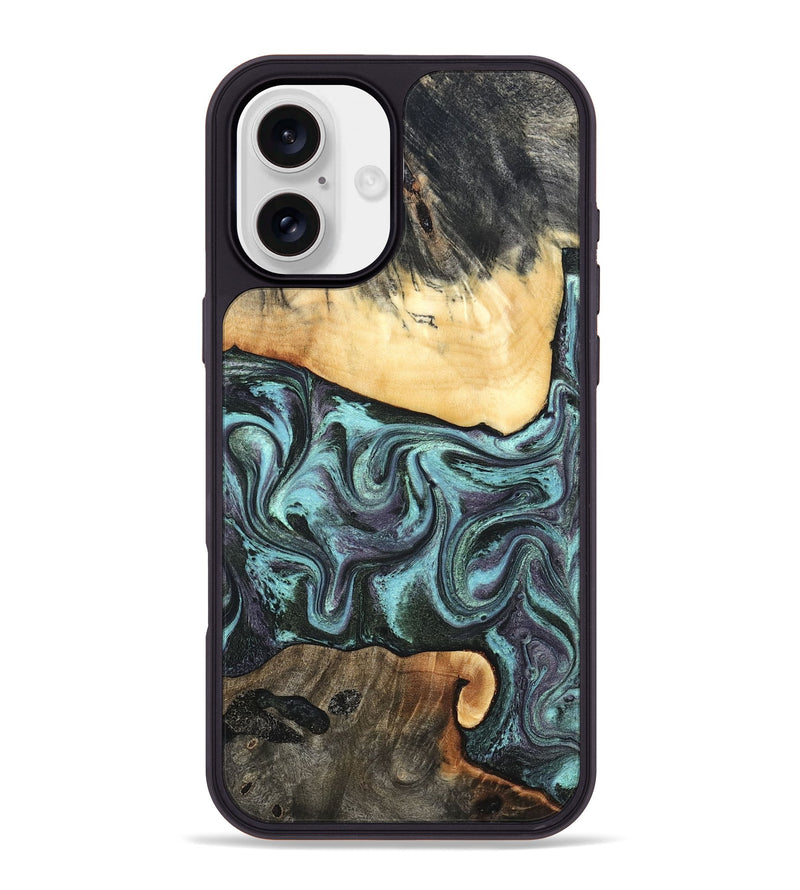 iPhone 16 Plus Wood Phone Case - Lenora (Green, 827522)