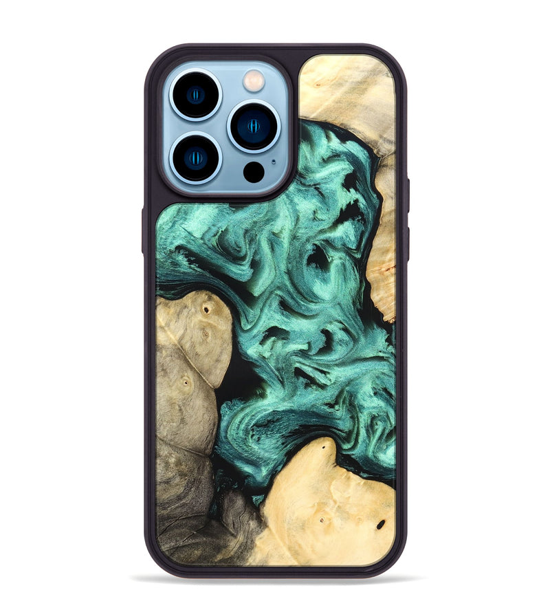 iPhone 14 Pro Max Wood Phone Case - Kanye (Green, 827523)