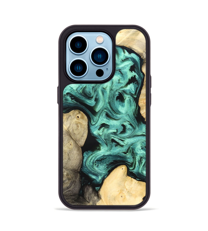 iPhone 14 Pro Wood Phone Case - Kanye (Green, 827523)