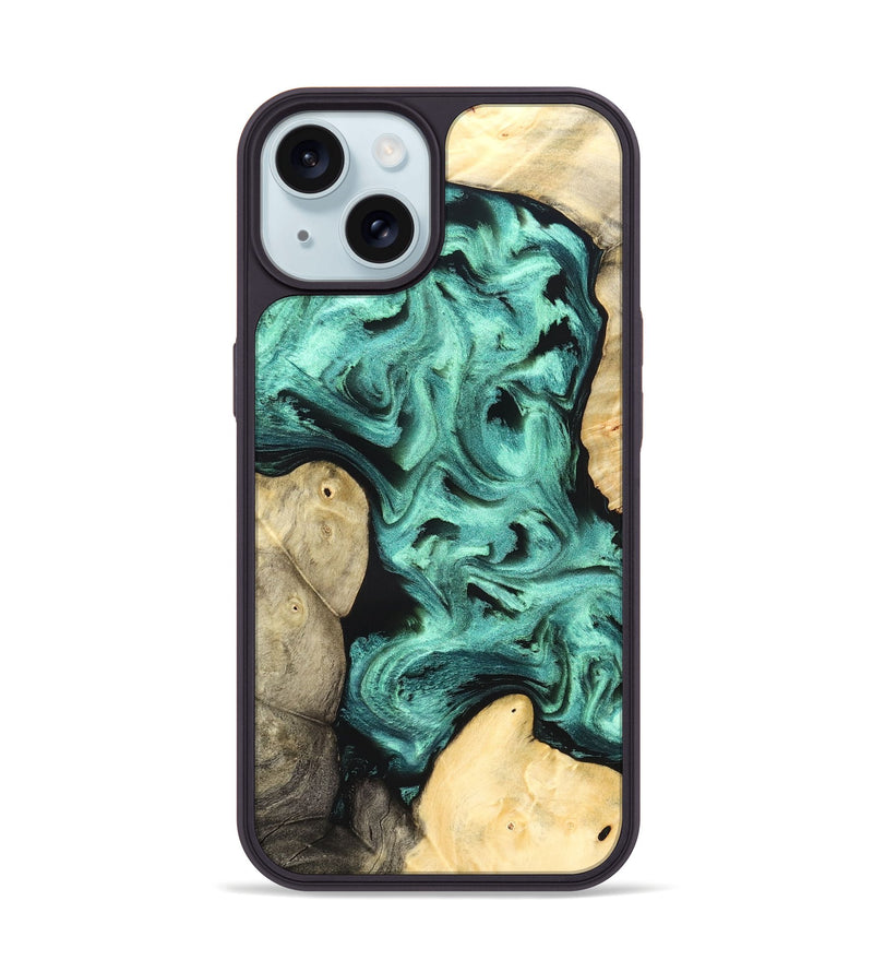 iPhone 15 Wood Phone Case - Kanye (Green, 827523)