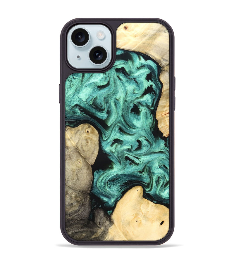iPhone 15 Plus Wood Phone Case - Kanye (Green, 827523)
