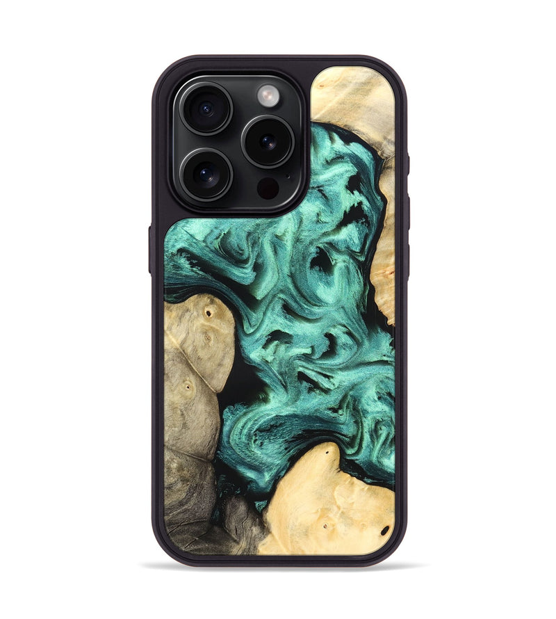 iPhone 15 Pro Wood Phone Case - Kanye (Green, 827523)